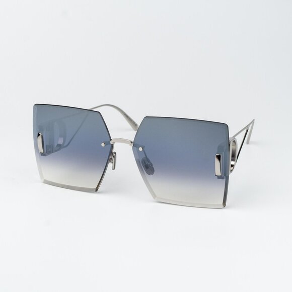 Dior 30MONTAIGNE S7U Women Sunglasses Palladium Silver Mirror Rectangle 16C - Picture 1 of 10